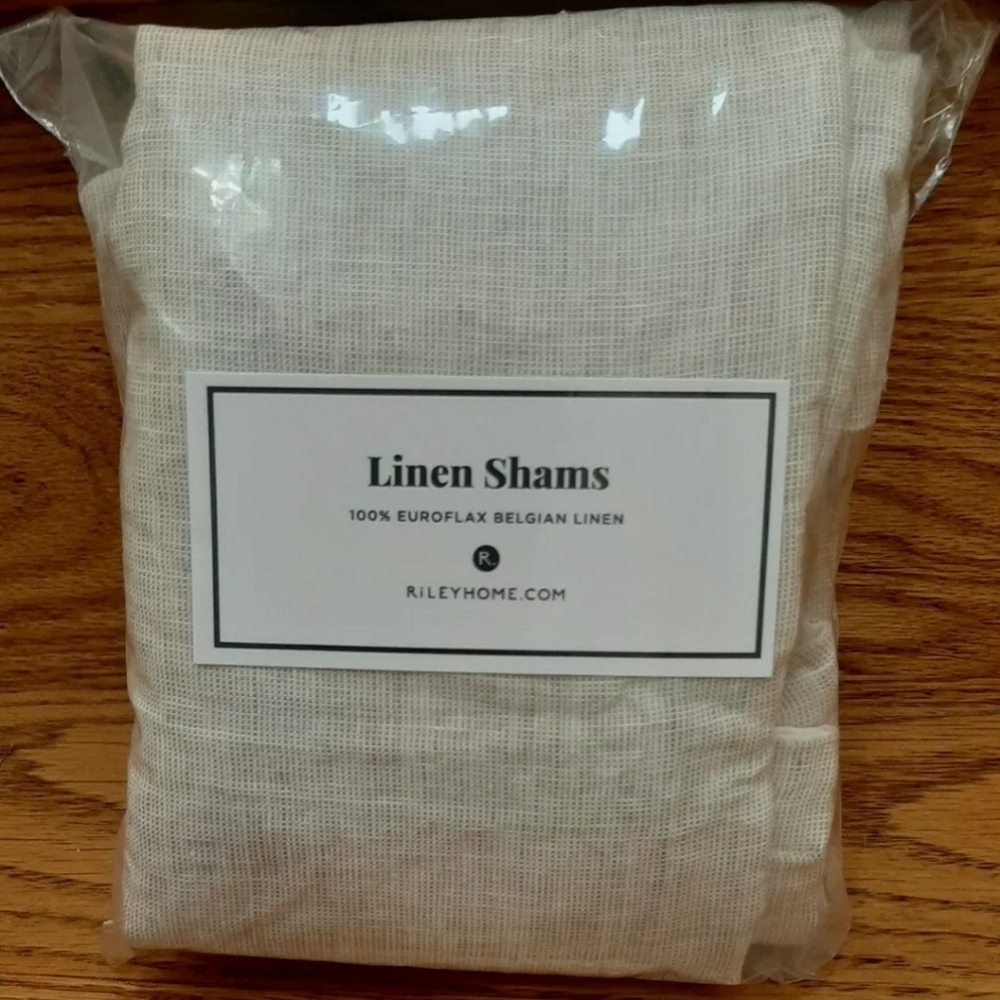 Riley Home Euroflax Linen king shams (set of 2) OPEN BOX REPACKAGED sand Linen